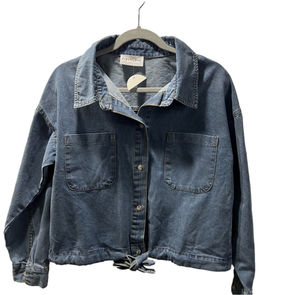NWT First Love|Denim Button Down|Size Small - Picture 1 of 6